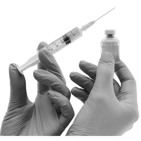 hand with syringe